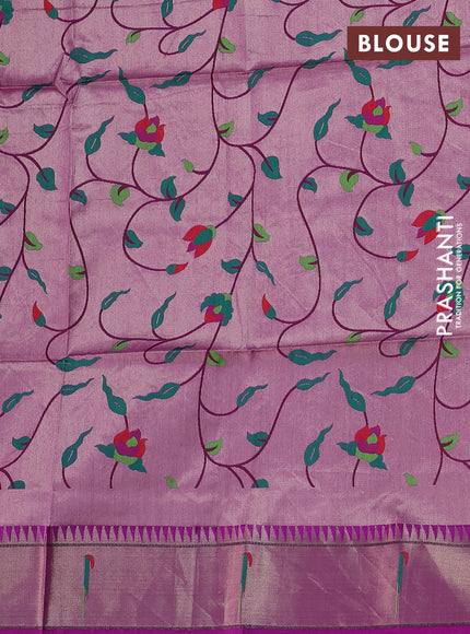 Semi paithani saree purple with allover zari woven buttas and paithani pallu