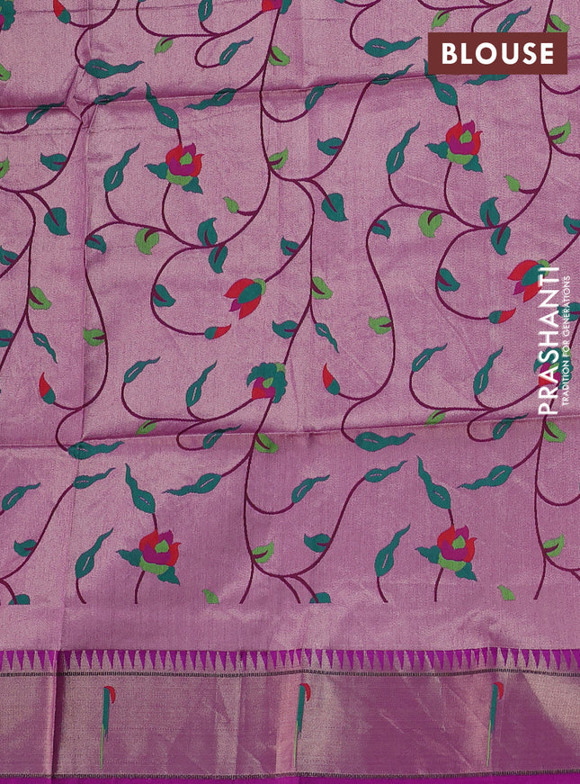 Semi paithani saree purple with allover zari woven buttas and paithani pallu