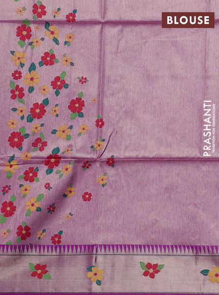 Semi paithani saree purple with allover zari woven buttas and paithani pallu