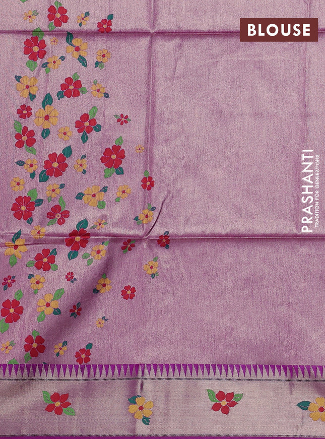 Semi paithani saree purple with allover zari woven buttas and paithani pallu