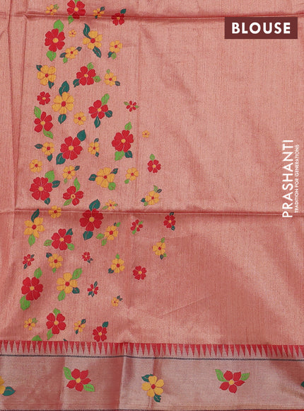 Semi paithani saree red with allover zari woven buttas and paithani pallu