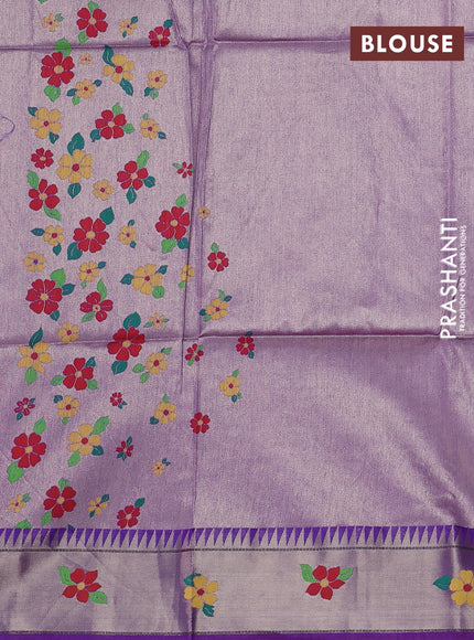 Semi paithani saree purple with allover zari woven buttas and paithani pallu