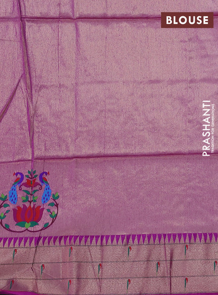 Semi paithani saree purple with allover zari woven buttas and paithani pallu