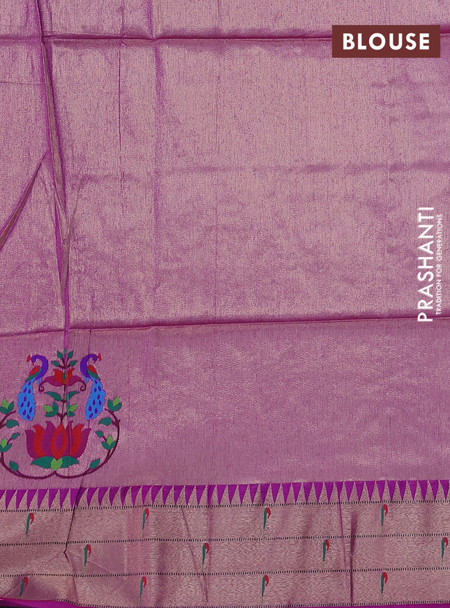 Semi paithani saree purple with allover zari woven buttas and paithani pallu