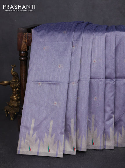 Semi paithani saree grey with allover zari woven buttas and paithani pallu