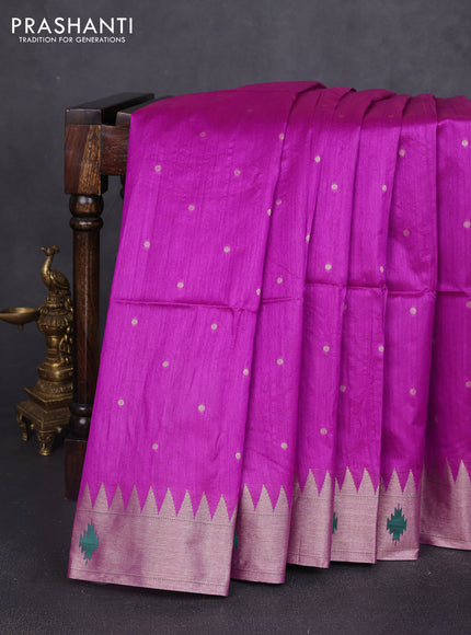 Semi paithani saree purple with allover zari woven buttas and paithani pallu