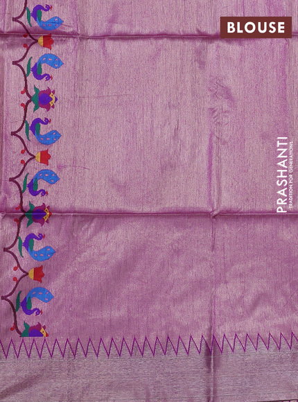 Semi paithani saree purple with allover zari woven buttas and paithani pallu