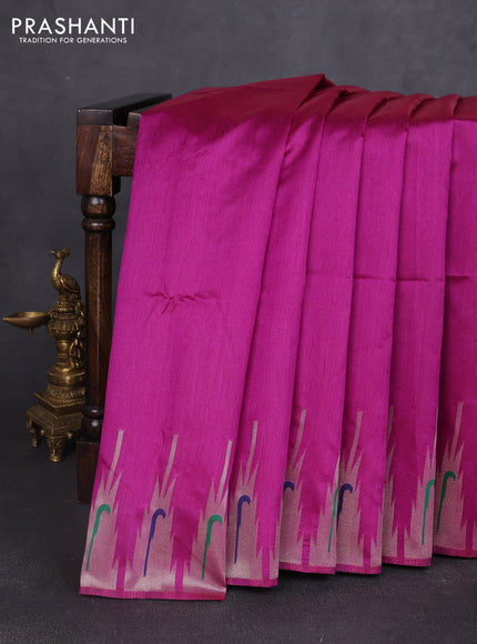 Semi paithani saree purple with plain body and paithani pallu