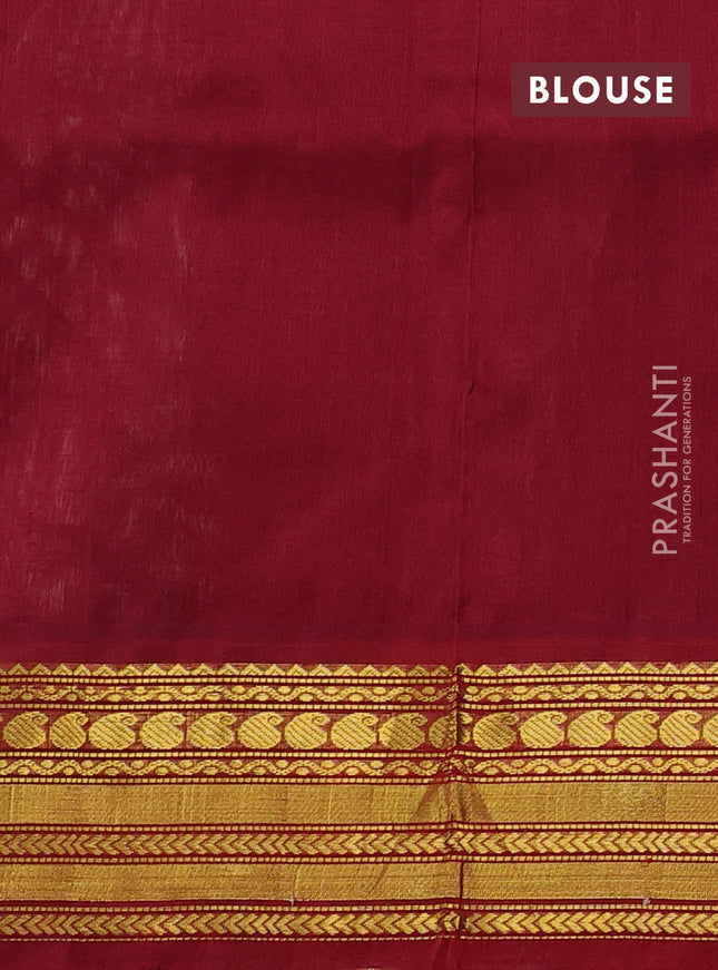 Kuppadam silk cotton saree grey and maroon with paisley zari woven buttas and zari woven korvai border