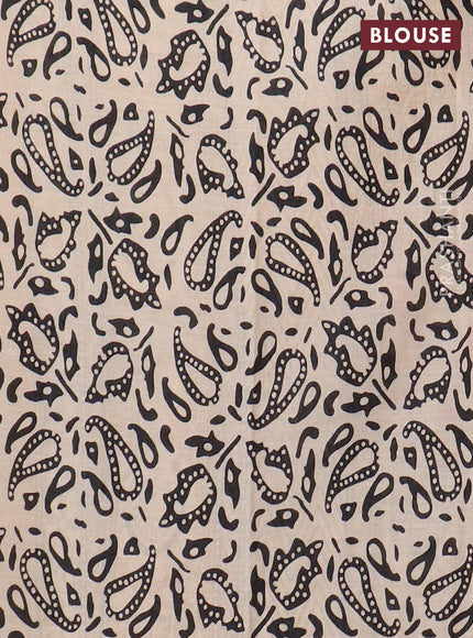 Jaipur cotton saree black and mustard yellow with plain body and long printed border