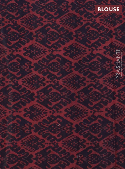 Jaipur cotton saree maroon and navy blue with allover butta prints and printed border