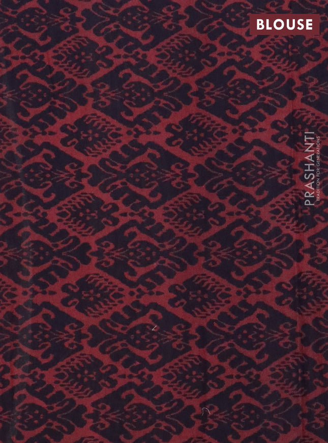 Jaipur cotton saree maroon and navy blue with allover butta prints and printed border