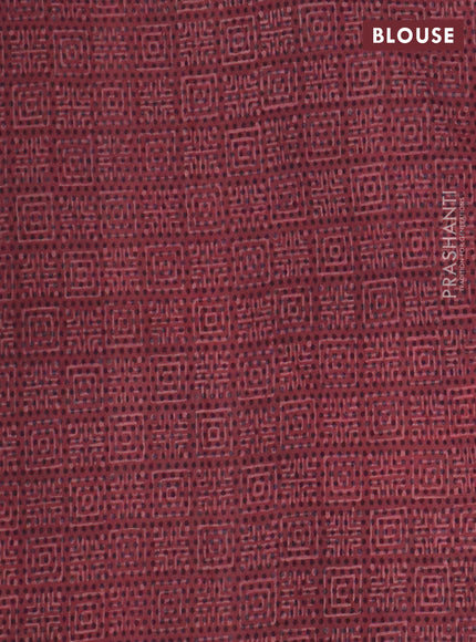 Jaipur cotton saree maroon and black with allover prints and printed border