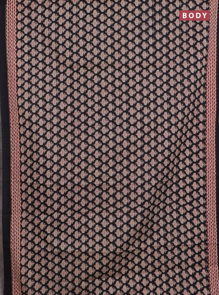 Jaipur cotton saree black with allover prints and printed border