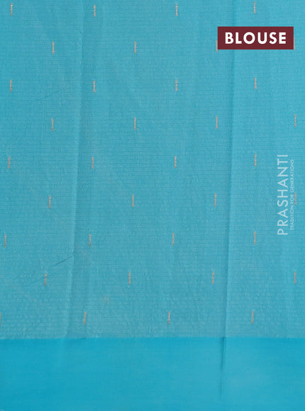 Art kota saree light blue with zari woven buttas and zari woven floral butta border