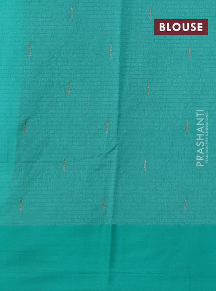 Art kota saree teal green with zari woven buttas and zari woven floral butta border