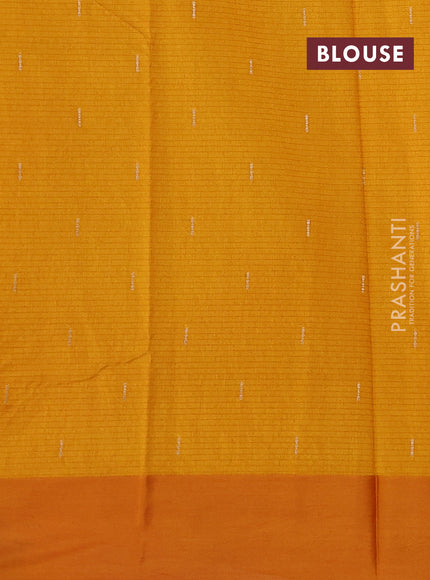 Art kota saree dark mustard with zari woven buttas and zari woven floral butta border