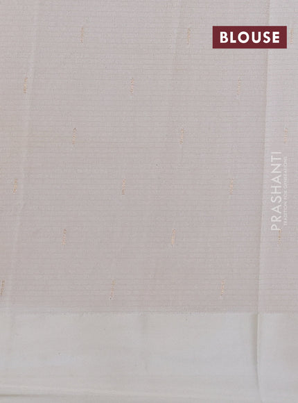 Art kota saree off white with zari woven buttas and zari woven floral butta border