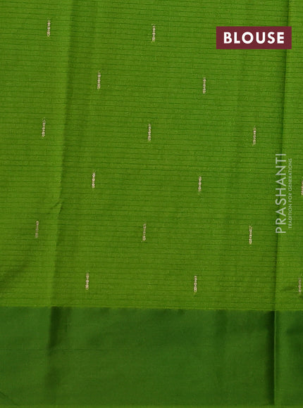 Art kota saree mehendi green with zari woven buttas and zari woven floral butta border
