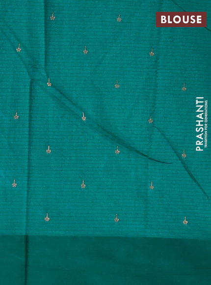Art kota saree teal green with zari woven buttas and zari woven floral butta border