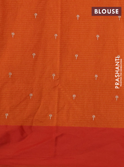 Art kota saree rustic orange with zari woven buttas and zari woven floral butta border