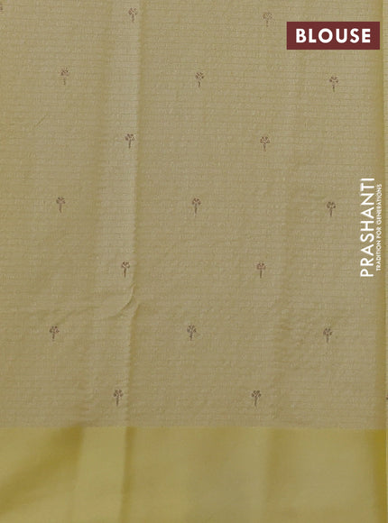 Art kota saree pale yellow with zari woven buttas and zari woven floral butta border