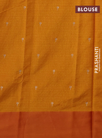 Art kota saree dark mustard with zari woven buttas and zari woven floral butta border