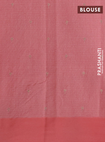 Art kota saree peach shade with zari woven buttas and zari woven floral butta border