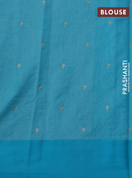 Art kota saree light blue with zari woven buttas and zari woven floral butta border