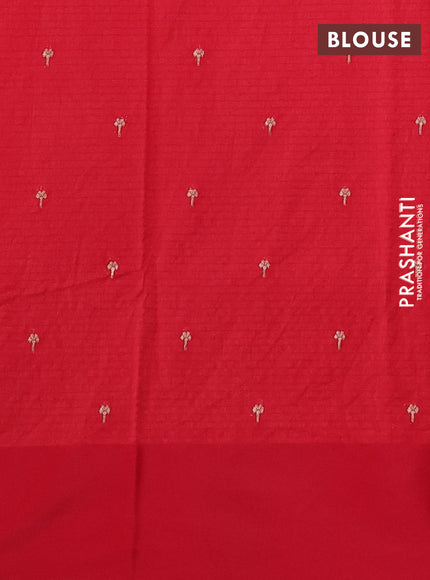 Art kota saree red with zari woven buttas and zari woven floral butta border