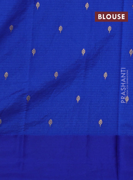Art kota saree royal blue with silver & gold zari woven buttas and zari woven floral butta border