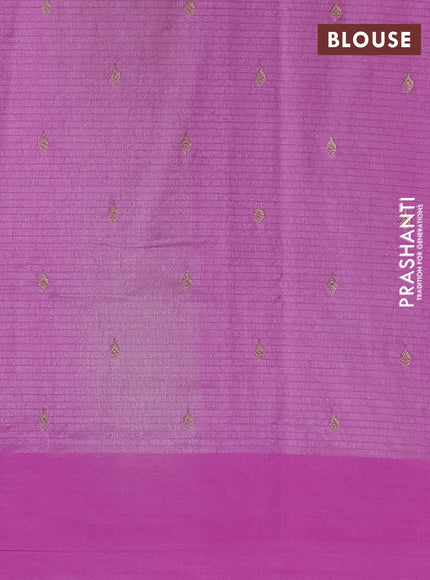 Art kota saree light pink with silver & gold zari woven buttas and zari woven floral butta border