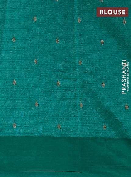 Art kota saree teal green with silver & gold zari woven buttas and zari woven floral butta border