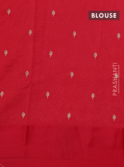 Art kota saree red with silver & gold zari woven buttas and zari woven floral butta border