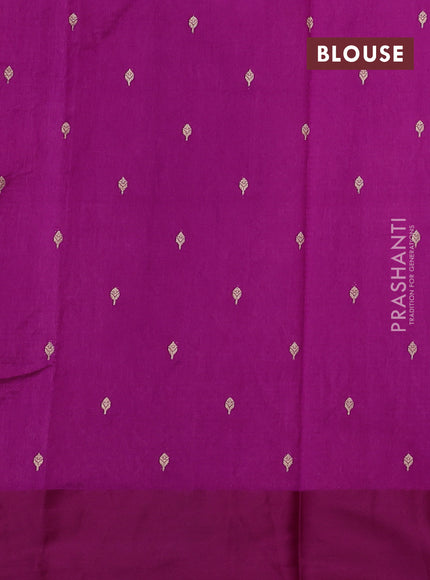 Art kota saree purple with silver & gold zari woven buttas and zari woven floral butta border