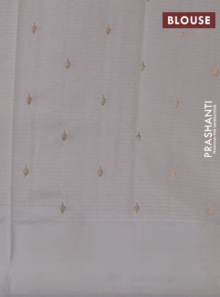 Art kota saree cream with silver & gold zari woven buttas and zari woven floral butta border