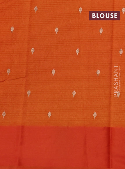 Art kota saree rustic orange with silver & gold zari woven buttas and zari woven floral butta border