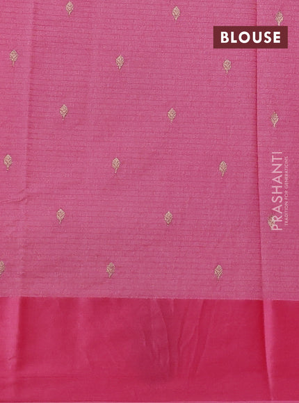 Art kota saree peach pink with silver & gold zari woven buttas and zari woven floral butta border