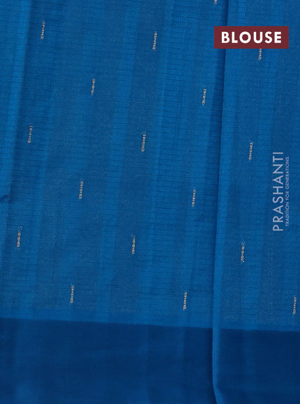 Art kota saree cs blue with zari woven floral buttas and satin border