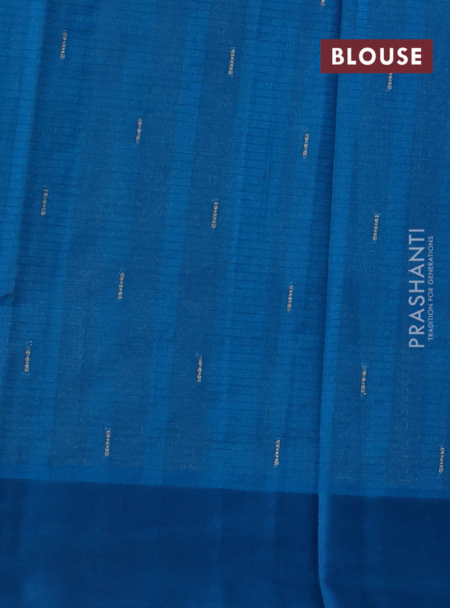 Art kota saree cs blue with zari woven floral buttas and satin border