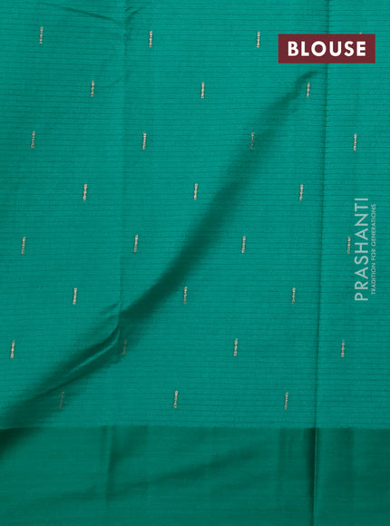Art kota saree teal green with zari woven floral buttas and satin border