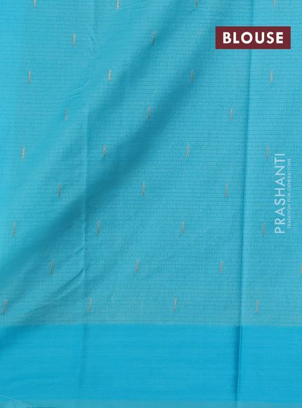 Art kota saree light blue with zari woven floral buttas and satin border