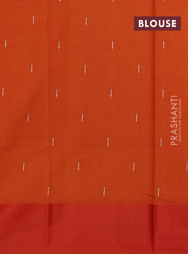 Art kota saree rustic orange with zari woven floral buttas and satin border