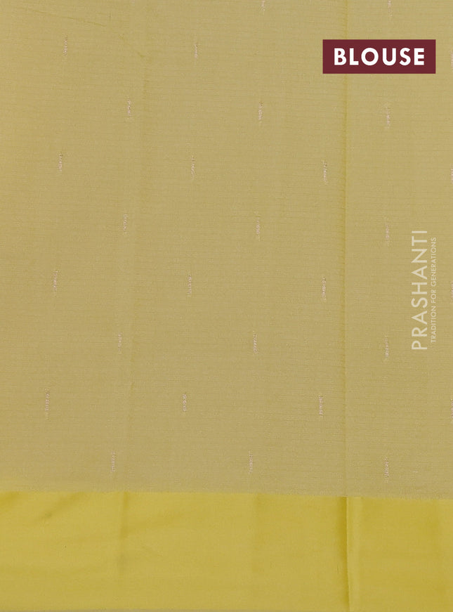 Art kota saree pale yellow with zari woven floral buttas and satin border