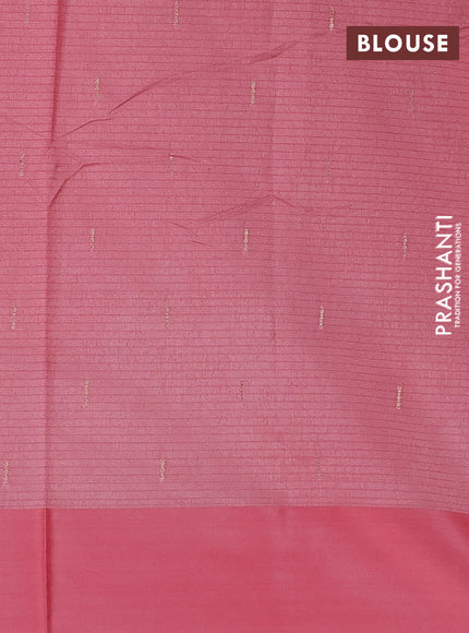 Art kota saree peach pink with zari woven floral buttas and satin border