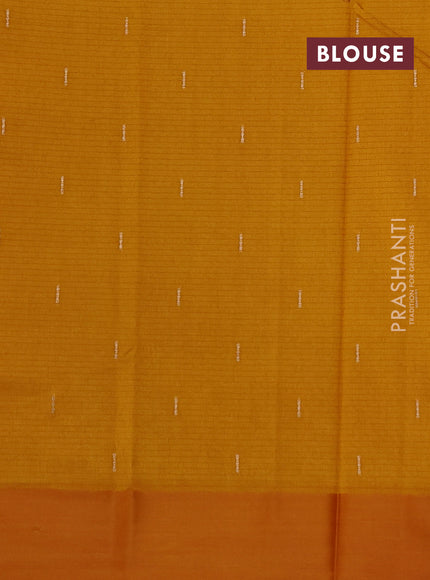 Art kota saree dark mustard with zari woven floral buttas and satin border