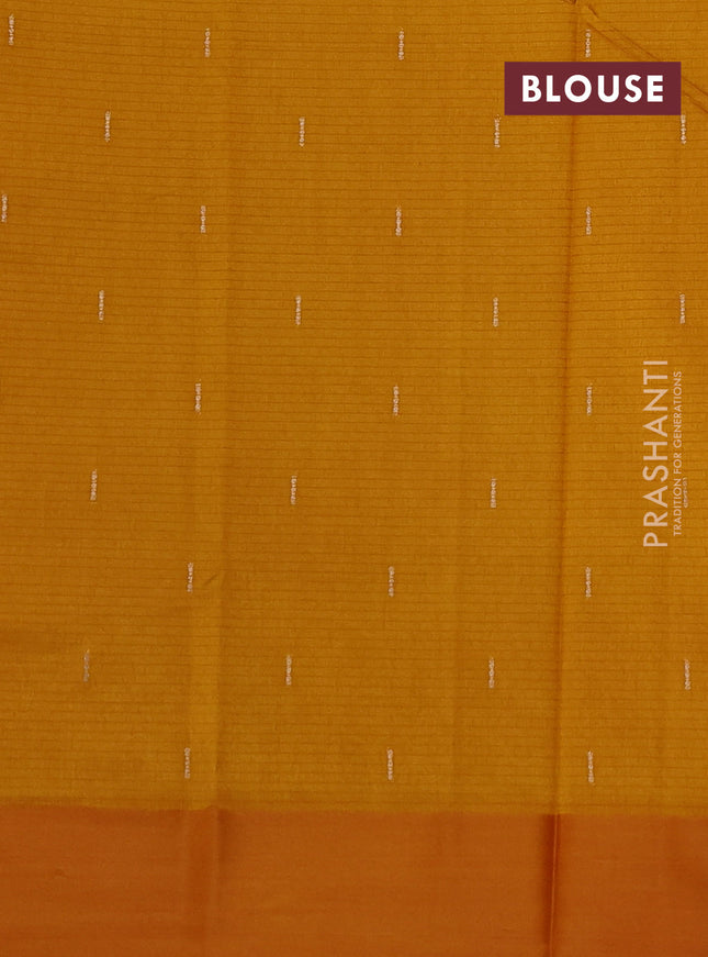 Art kota saree dark mustard with zari woven floral buttas and satin border