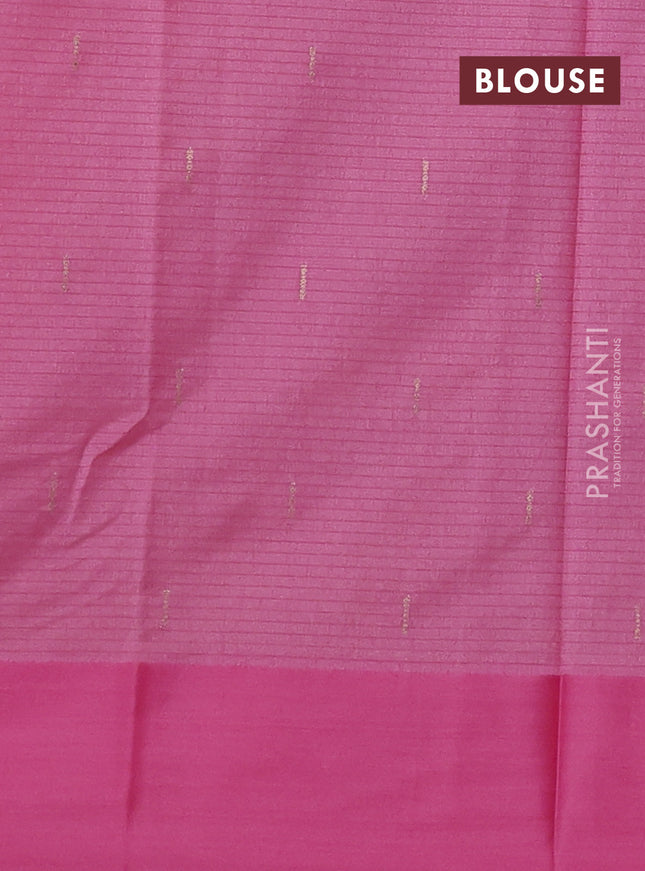 Art kota saree peach pink with zari woven floral buttas and satin border