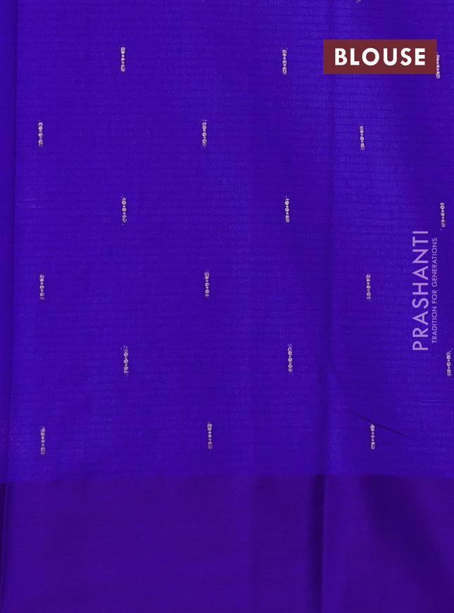 Art kota saree royal blue with zari woven floral buttas and satin border