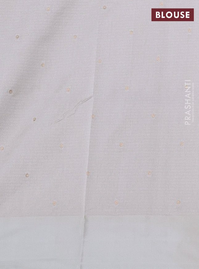 Art kota saree off white with silver & gold zari woven buttas and zari woven butta border